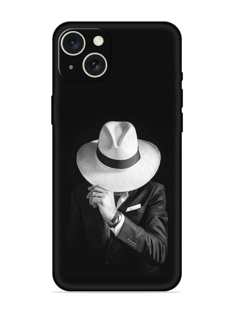 Men Under Hat Embossed Soft Silicone Case for Apple Iphone 15 Plus