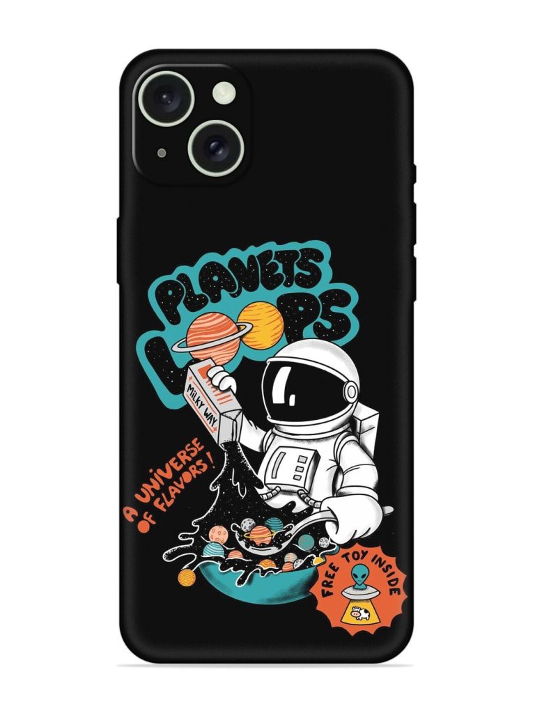Planets Loop Embossed Soft Silicone Case for Apple Iphone 15 Plus