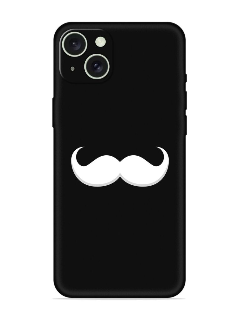 Mustache Vector Embossed Soft Silicone Case for Apple Iphone 15 Plus