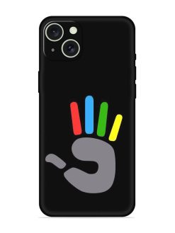 Palm Art Embossed Soft Silicone Case for Apple Iphone 15 Plus