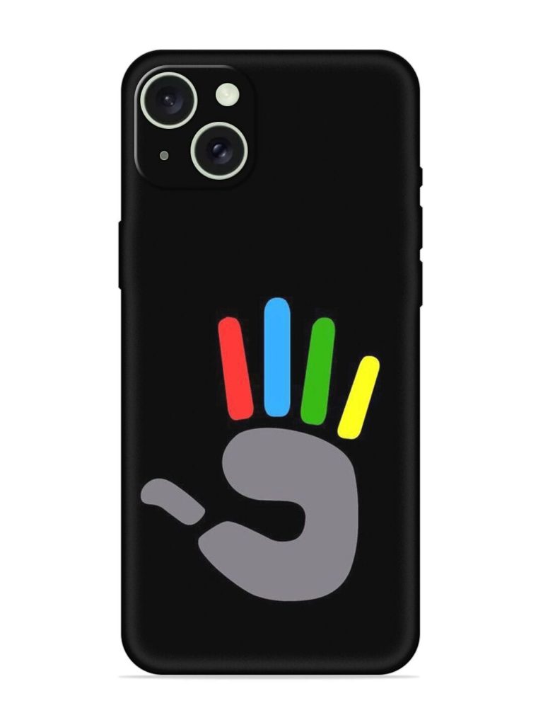 Palm Art Embossed Soft Silicone Case for Apple Iphone 15 Plus
