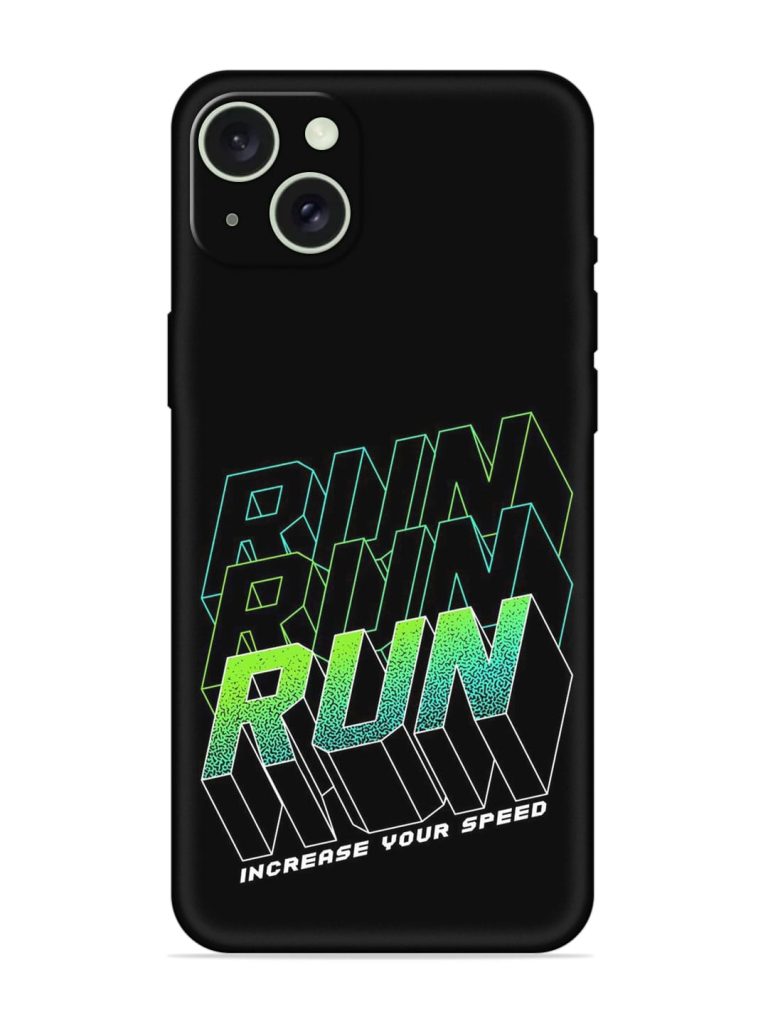 Run Embossed Soft Silicone Case for Apple Iphone 15 Plus