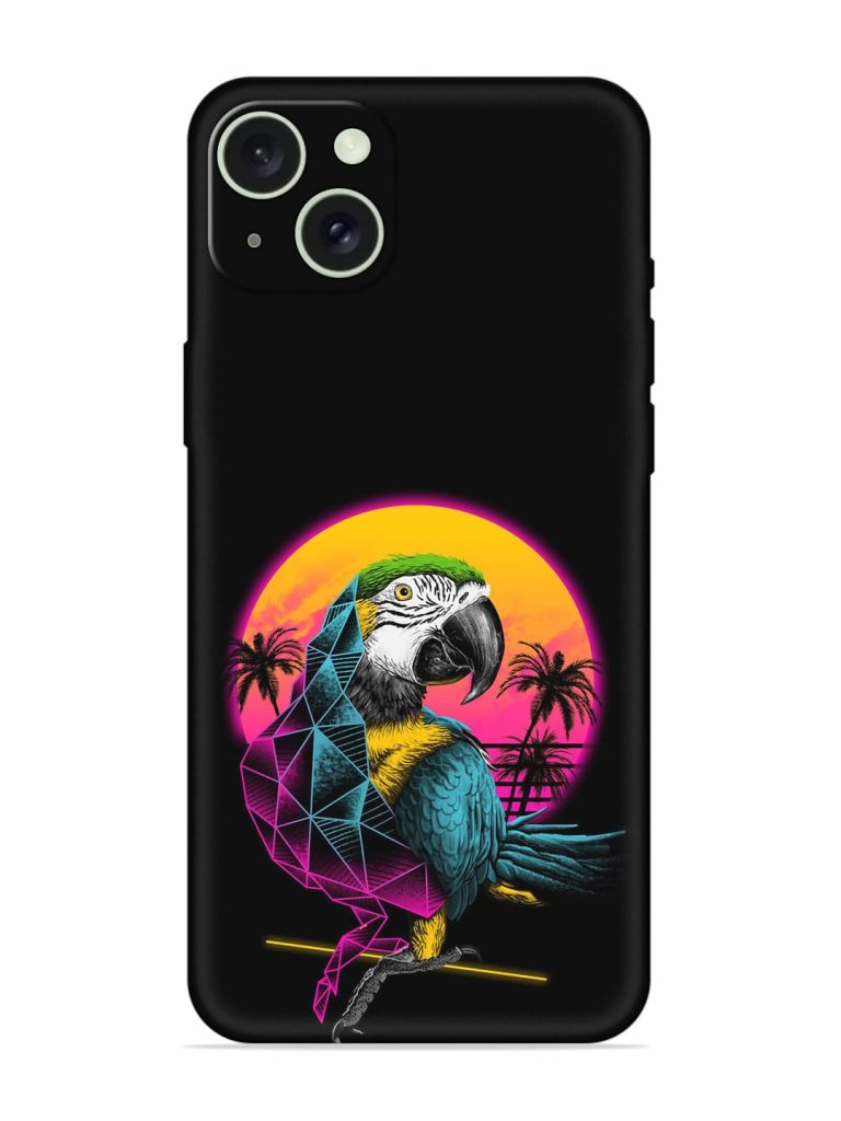 Rad Parrot Embossed Soft Silicone Case for Apple Iphone 15 Plus