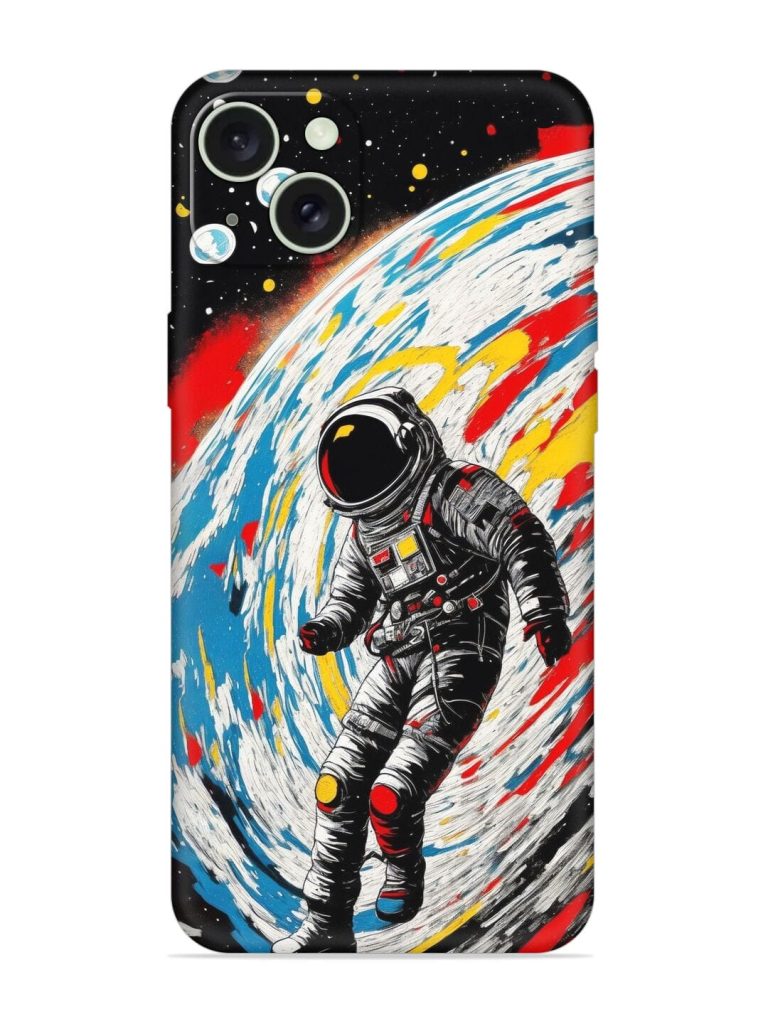 Astronaut Art Embossed Soft Silicone Case for Apple Iphone 15 Plus