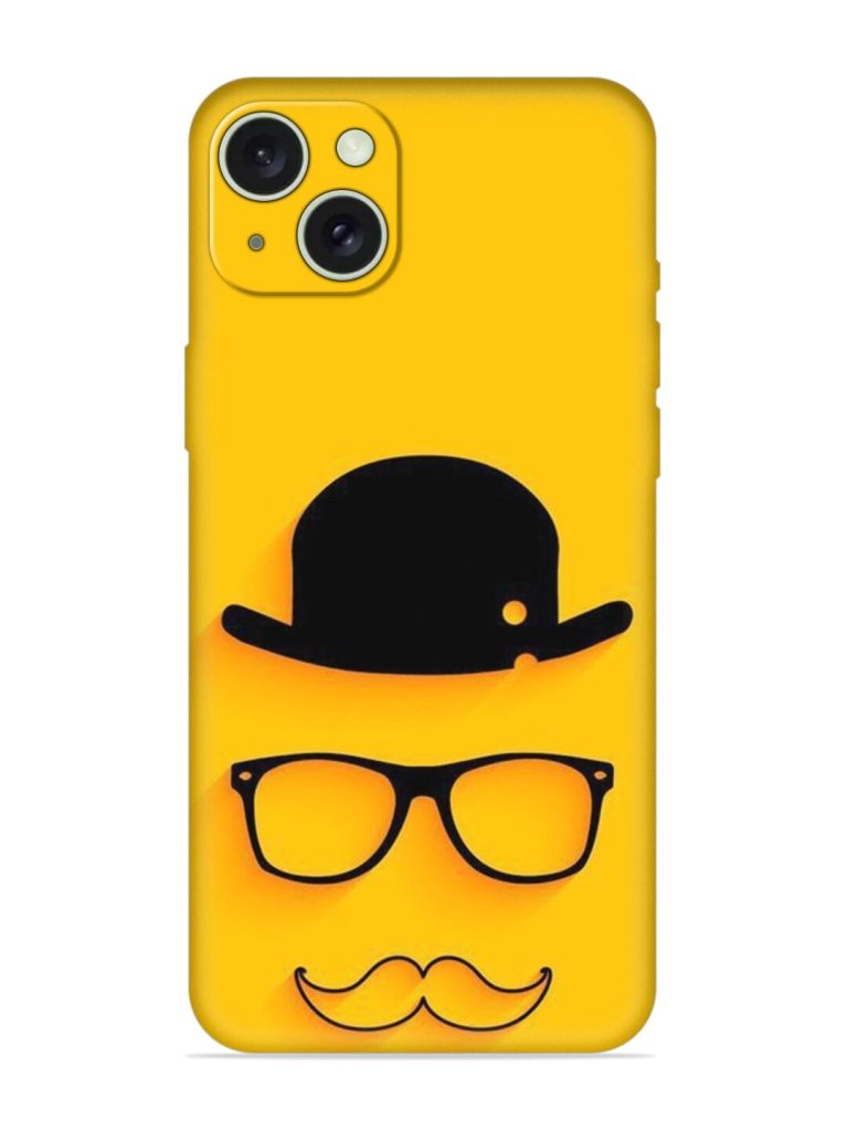 Classic Face Vector Embossed Soft Silicone Case for Apple Iphone 15 Plus