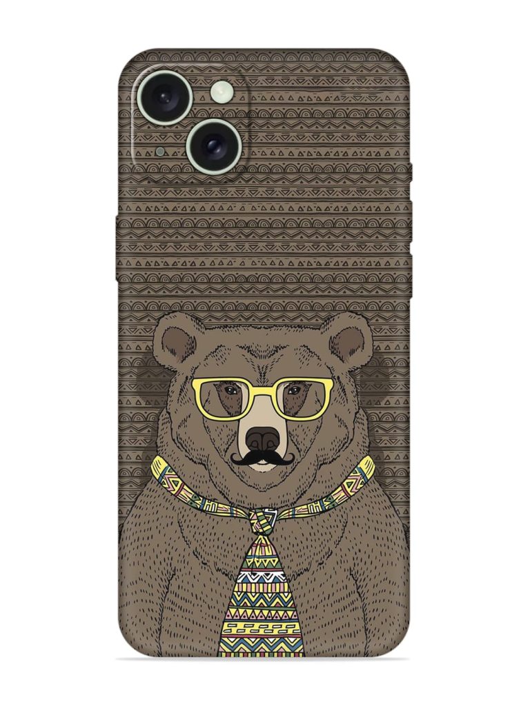 Grizzly Bear Embossed Soft Silicone Case for Apple Iphone 15 Plus