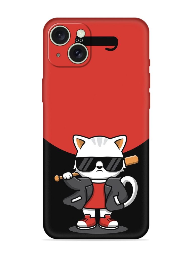 Cool Little Bear Cartoon Embossed Soft Silicone Case for Apple Iphone 15 Plus
