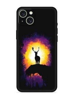 Elk Animal Art Embossed Soft Silicone Case for Apple Iphone 15 Plus