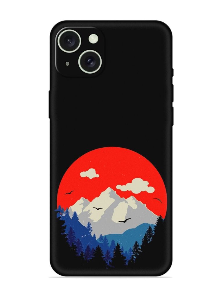 Mountain Abstract Embossed Soft Silicone Case for Apple Iphone 15 Plus
