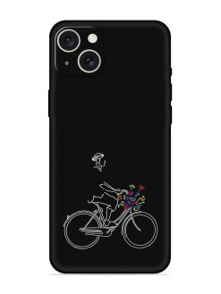 Minimalist Cycle Art Embossed Soft Silicone Case for Apple Iphone 15 Plus