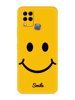 Yellow Smiley Embossed Soft Silicone Case for Infinix Hot 10S