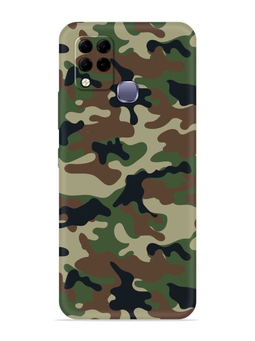 Army Military Camouflage Dark Green Embossed Soft Silicone Case for Infinix Hot 10S Edge Zapvi