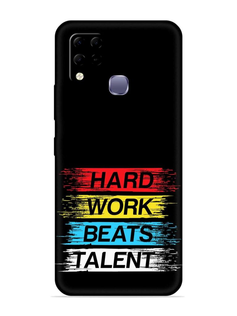 Hard Work Beats Embossed Soft Silicone Case for Infinix Hot 10S