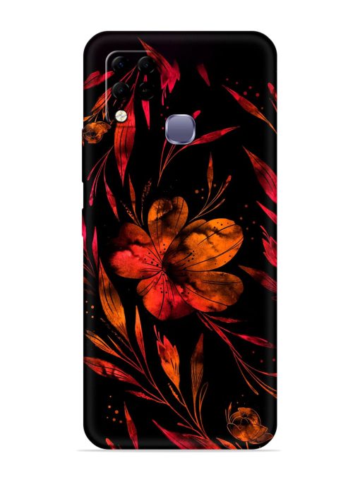 Red Flower Painting Embossed Soft Silicone Case for Infinix Hot 10S Edge Zapvi