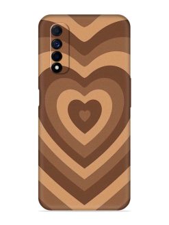 Brown Heart Embossed Soft Silicone Case for Realme Narzo 30 (4G)