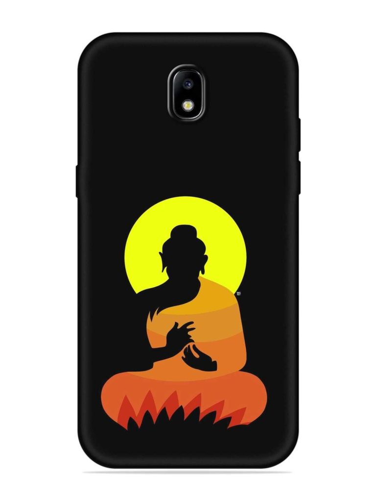 Buddha Art Black Embossed Soft Silicone Case for Samsung Galaxy J7 (2017)