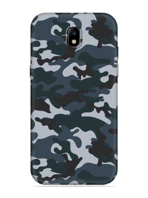 Dark Blue Army Military Art Embossed Soft Silicone Case for Samsung Galaxy J7 (2017) Edge Zapvi