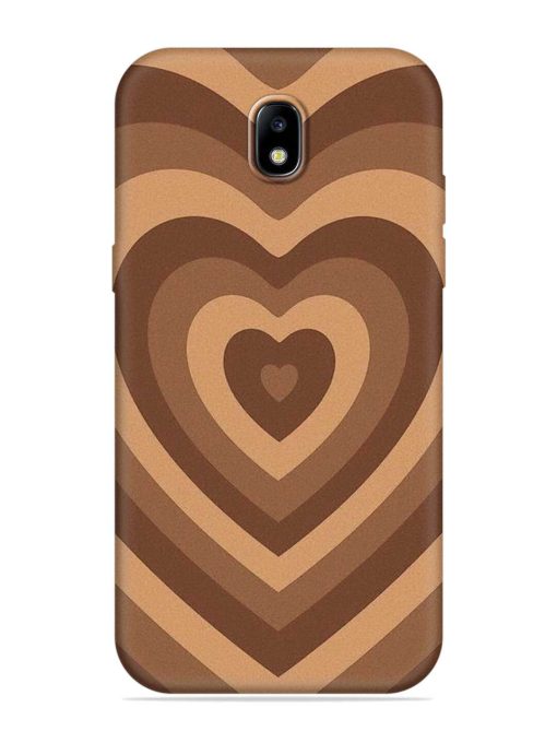 Brown Heart Embossed Soft Silicone Case for Samsung Galaxy J7 (2017) Edge Zapvi