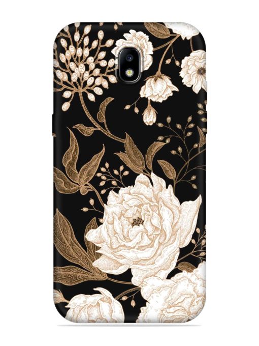 Peonies Roses Floral Embossed Soft Silicone Case for Samsung Galaxy J7 (2017) Edge Zapvi