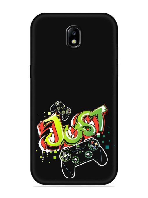 Graffiti Gamepad Illustration Embossed Soft Silicone Case for Samsung Galaxy J7 (2017) Edge Zapvi