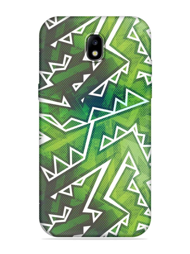 Green Graffiti Seamless Embossed Soft Silicone Case for Samsung Galaxy J7 (2017)