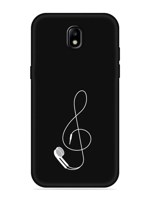 Music Earphone Vector Embossed Soft Silicone Case for Samsung Galaxy J7 (2017) Edge Zapvi