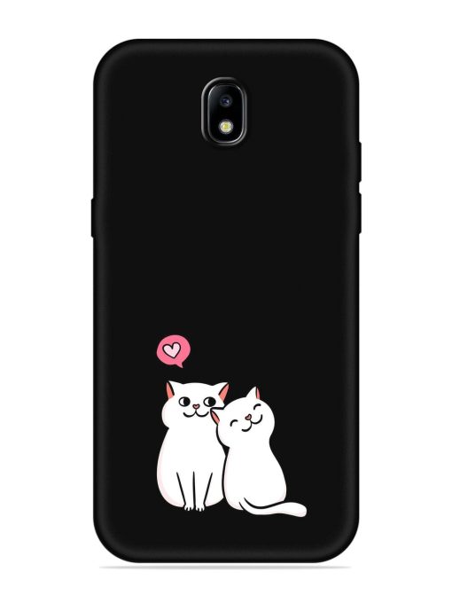 Cute Loving Cats Embossed Soft Silicone Case for Samsung Galaxy J7 (2017) Edge Zapvi