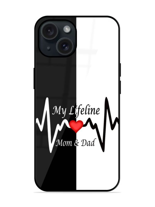 My Lifeline Is My Mom Dad Glossy Metal TPU Case Edge Zapvi