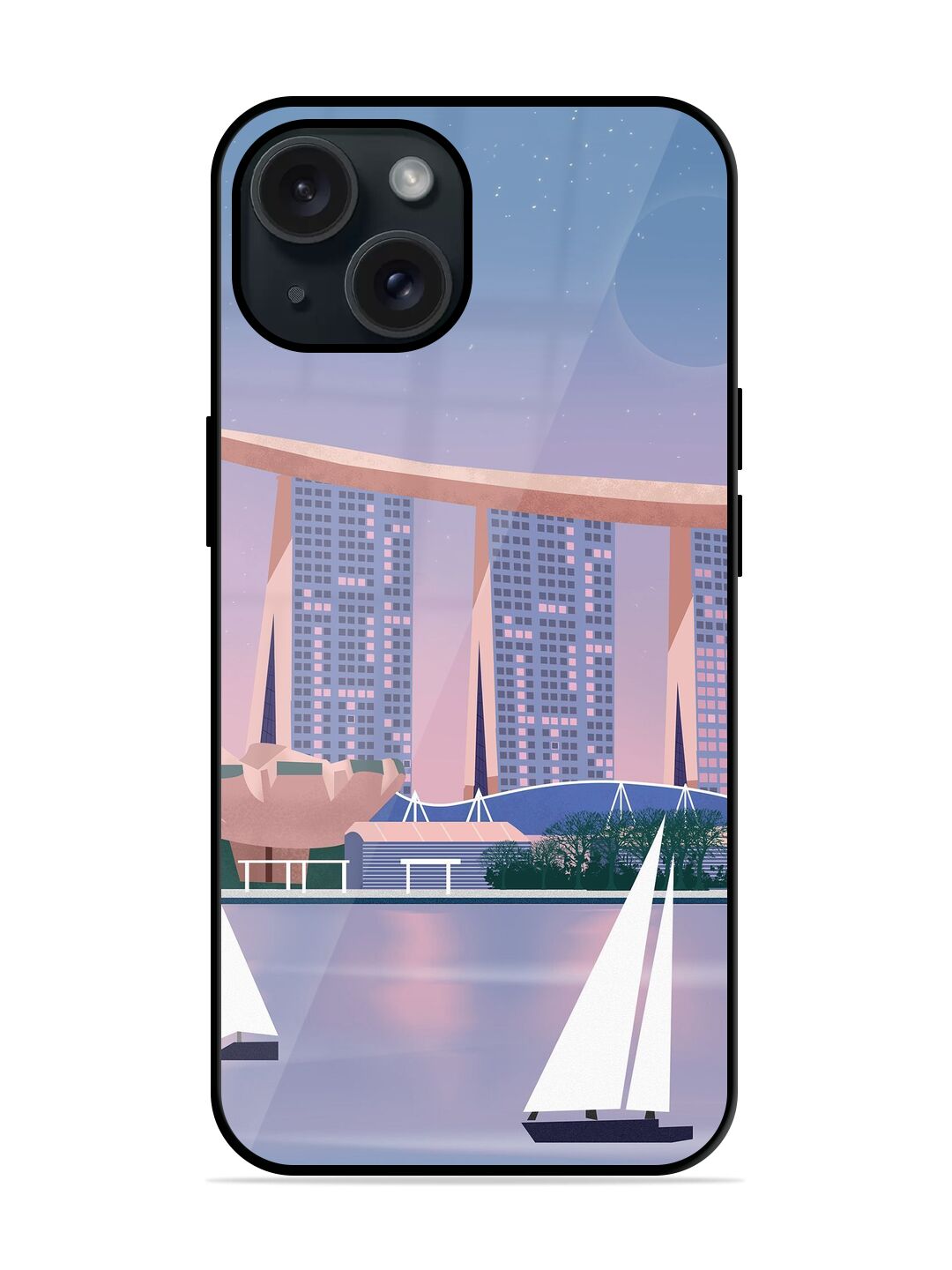 Singapore Scenery Architecture Glossy Metal TPU Case - Image 1