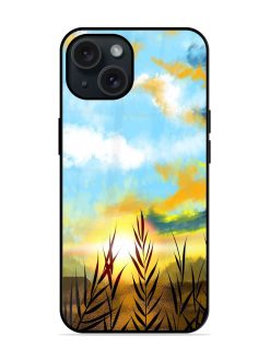Autumn Fall Sunset Glossy Metal TPU Case