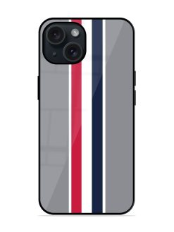 Blue And Maroon Stripe Glossy Metal TPU Case