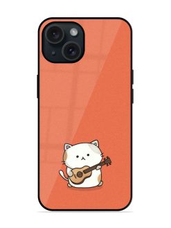 Cat With Guitar Glossy Metal TPU Case