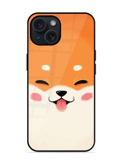 Cute Dog Face Vector Glossy Metal TPU Case