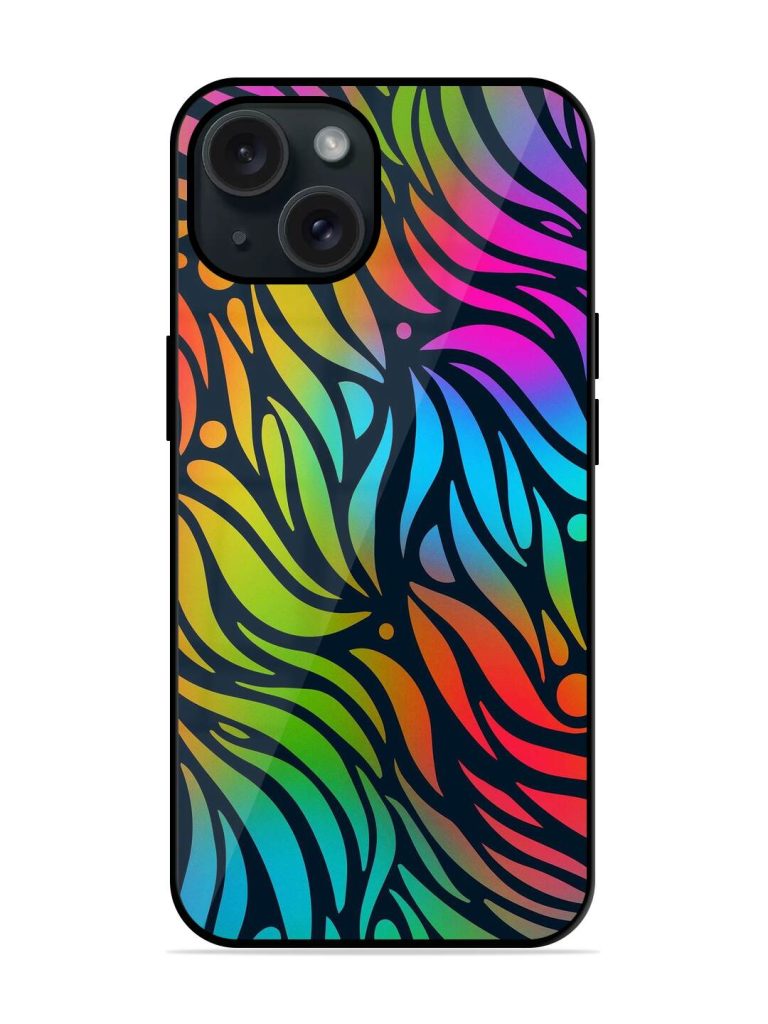 Abstract Leaf Design Glossy Metal TPU Case