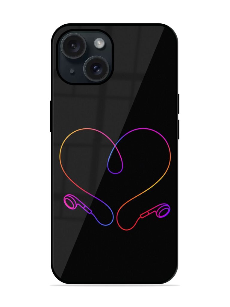 Heart With Headphone Design Glossy Metal TPU Case