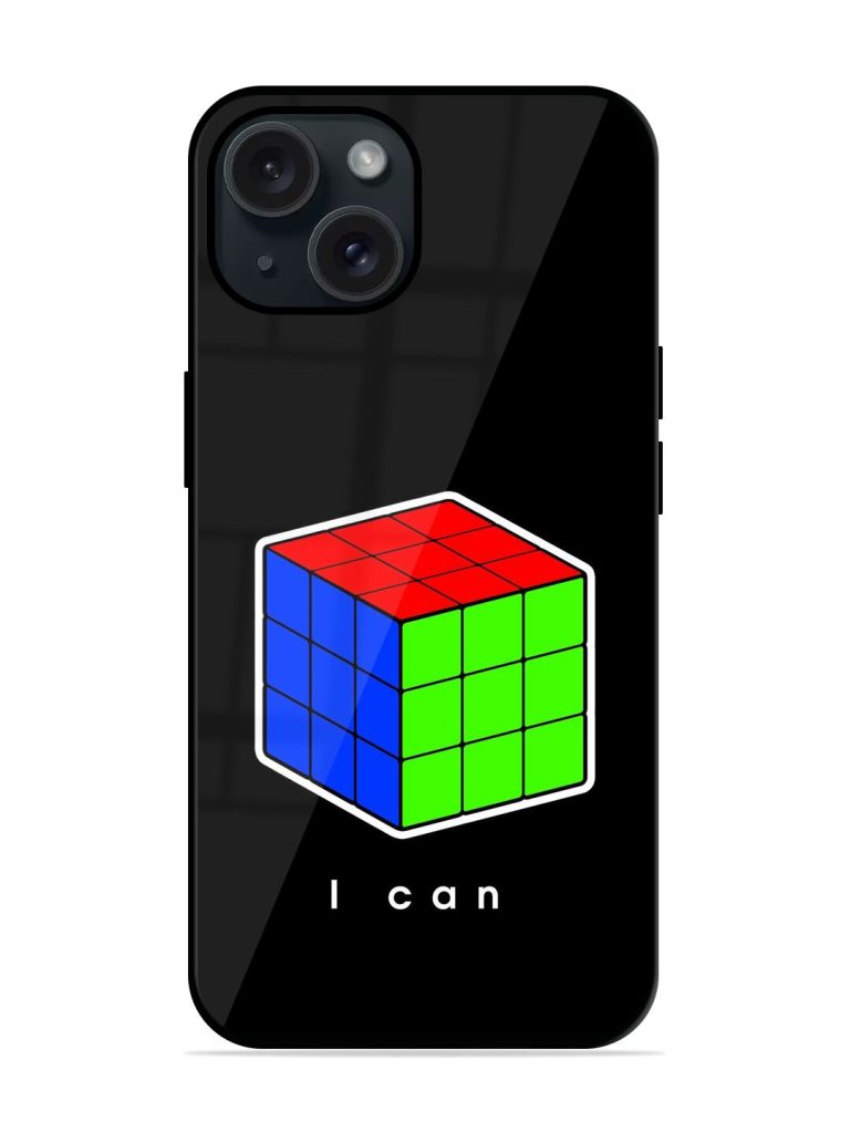 I Can Cube Design Glossy Metal TPU Case
