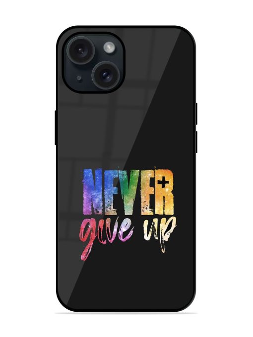 Never Give Up Glossy Metal TPU Case Edge Zapvi