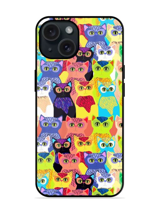 Cute Colorful Cats Glossy Metal TPU Case Edge Zapvi