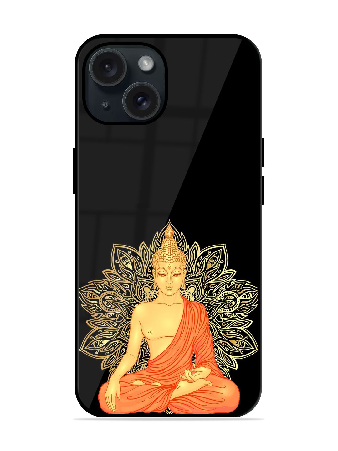 Sitting Buddha Over Glossy Metal TPU Case - Image 1