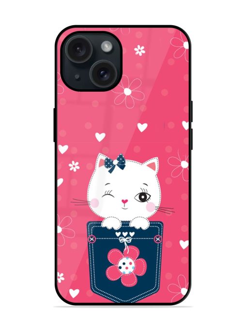 Cute White Cat Glossy Metal TPU Case Edge Zapvi