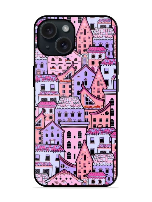 Seamless Pattern Houses Glossy Metal TPU Case Edge Zapvi