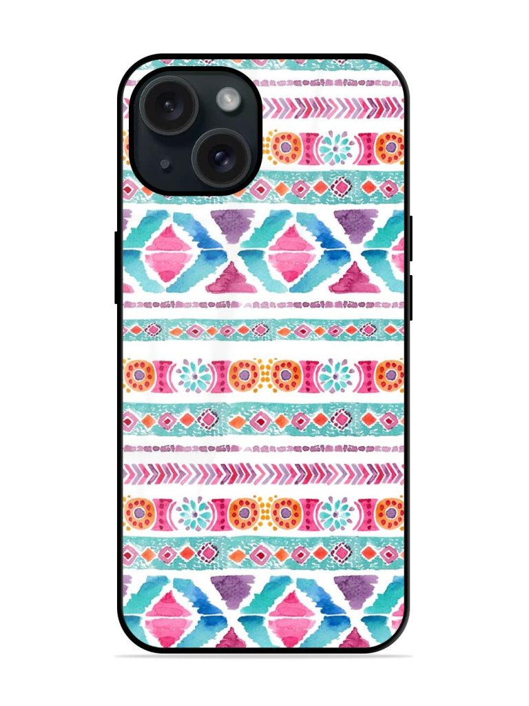 Watercolor Ethnic Card Glossy Metal TPU Case