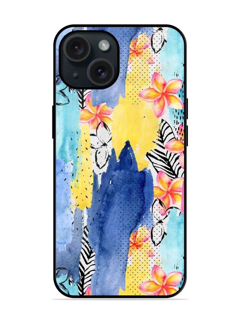Abstract Watercolor Ink Glossy Metal TPU Case