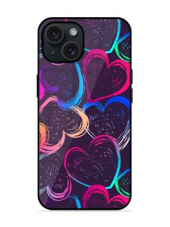Abstract Seamless Hearts Glossy Metal TPU Case