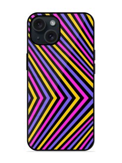 Diagonal Striped Pattern Glossy Metal TPU Case