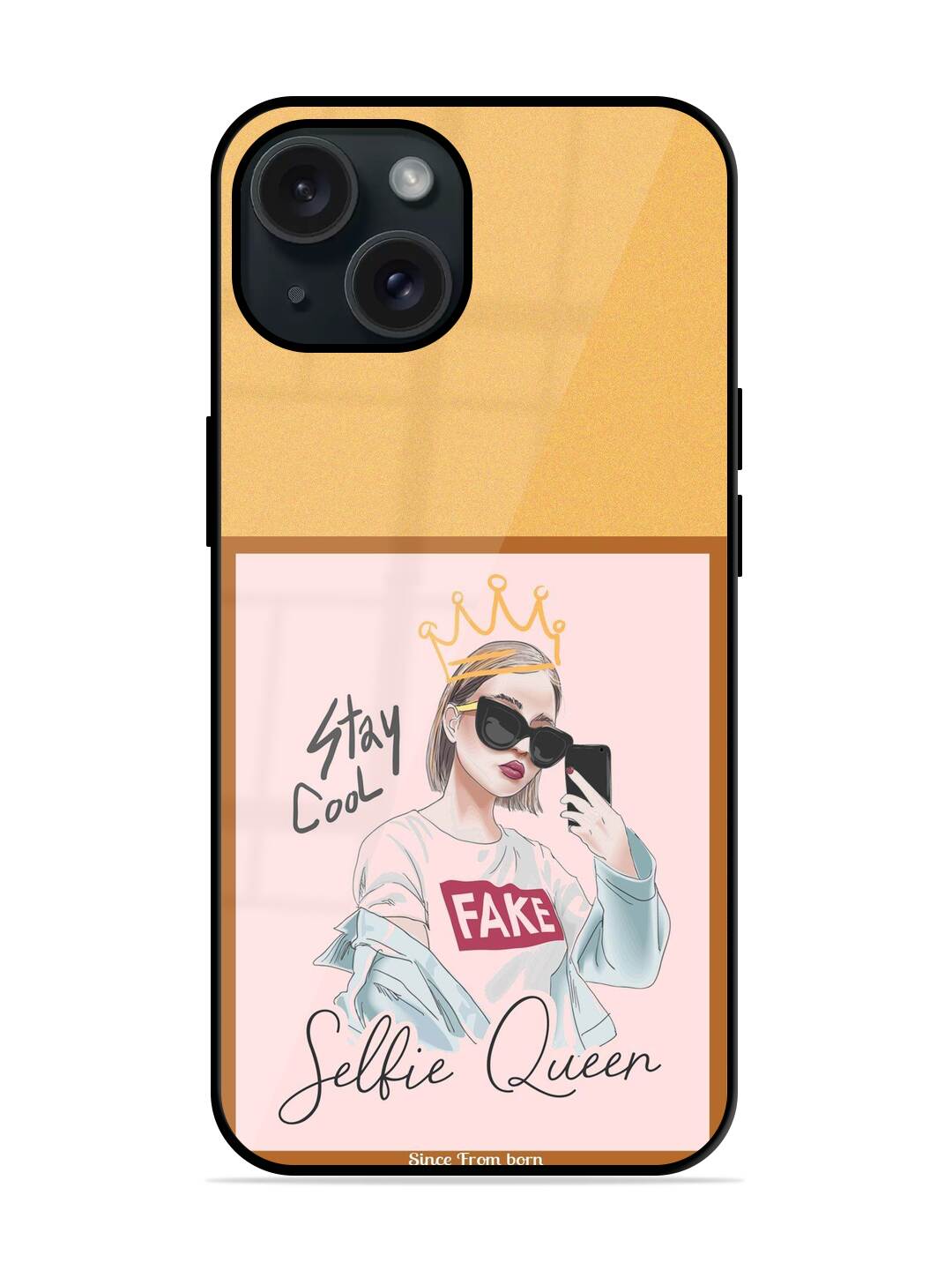 Selfie Slogan Girl Glossy Metal TPU Case - Image 1