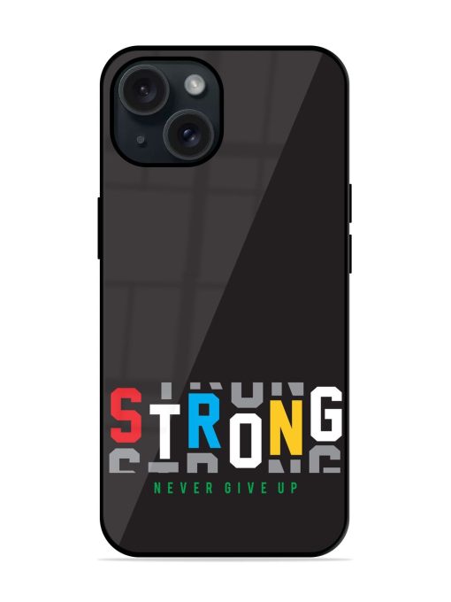 Strong Typography Print Glossy Metal TPU Case Edge Zapvi