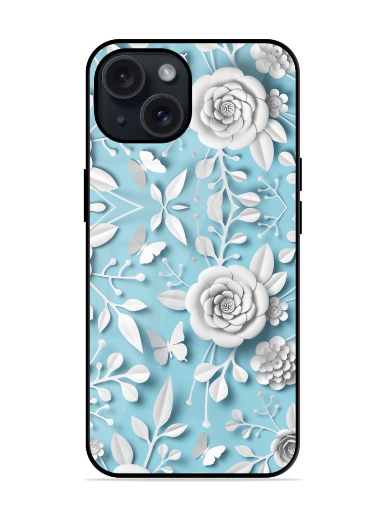 3D Rendering White Glossy Metal TPU Case