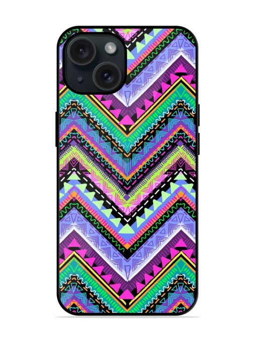 Tribal Aztec Print Glossy Metal TPU Case Edge Zapvi