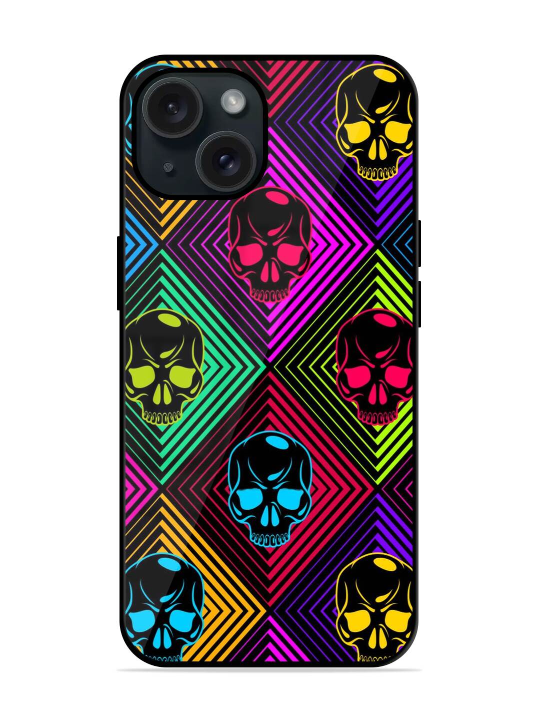 Skulls Seamless Pattern Glossy Metal TPU Case - Image 1